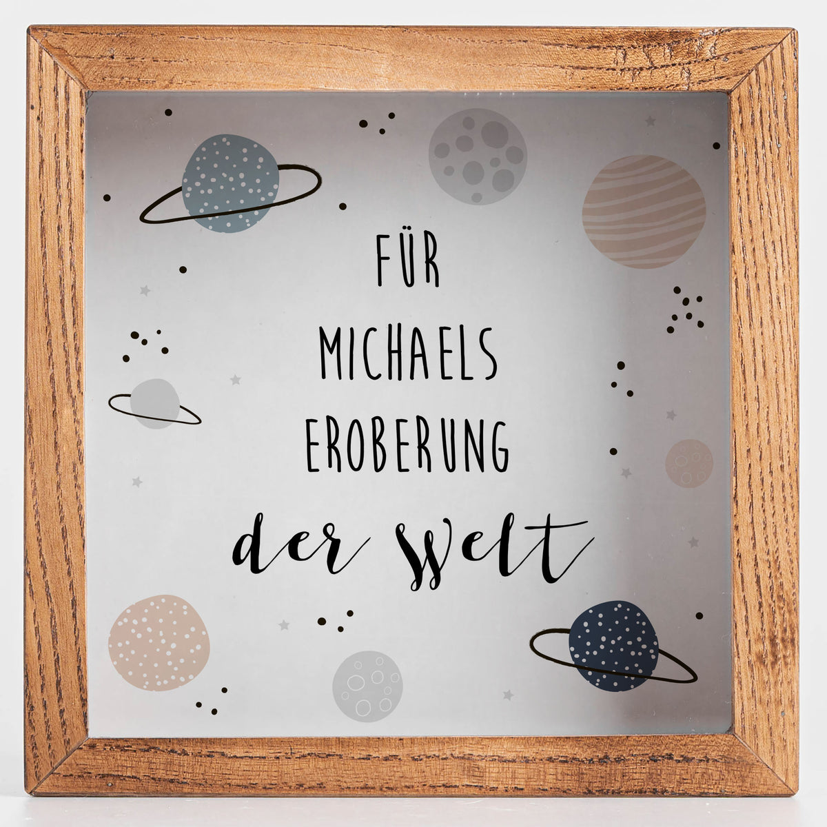 Spardose FÜR DIE EROBERUNG DER WELT - Geschenk für einen Jungen