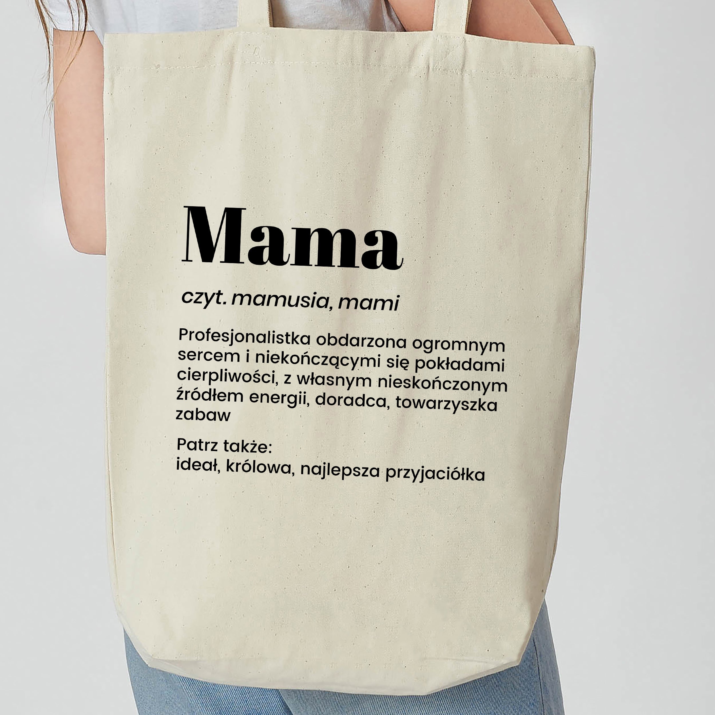 Personalizowana torba bawełniana - praktyczny prezent dla mamy torba dla mamy torba na dzień mamy 
