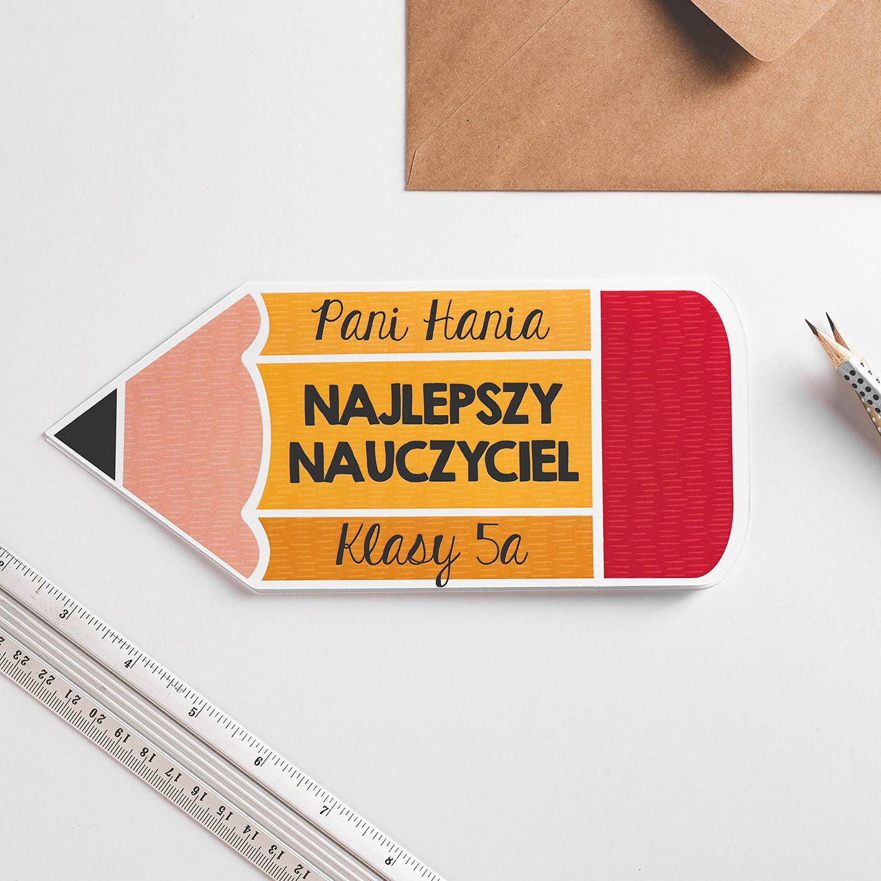 Wyjątkowa kartka dla nauczyciela od dzieci - personalizowana upominek dla nauczyciela kartka na prezent