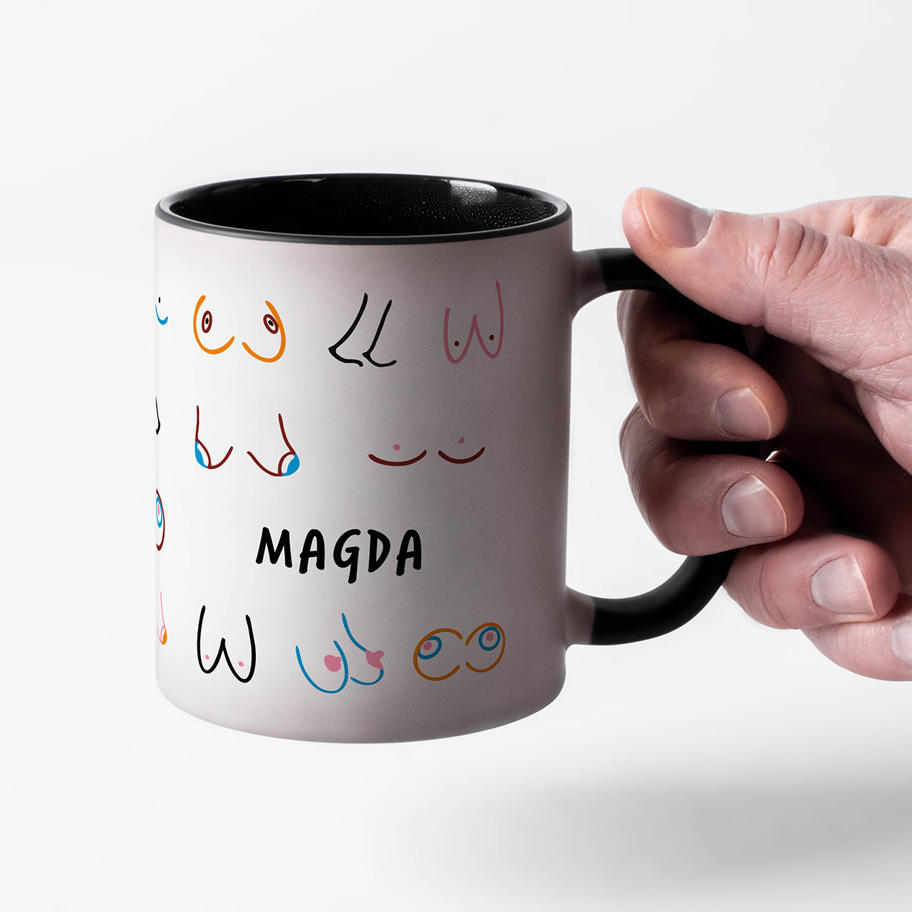 Magiczny kubek z cyckami - śmieszny prezent kubek z nadrukiem śmieszny prezent 