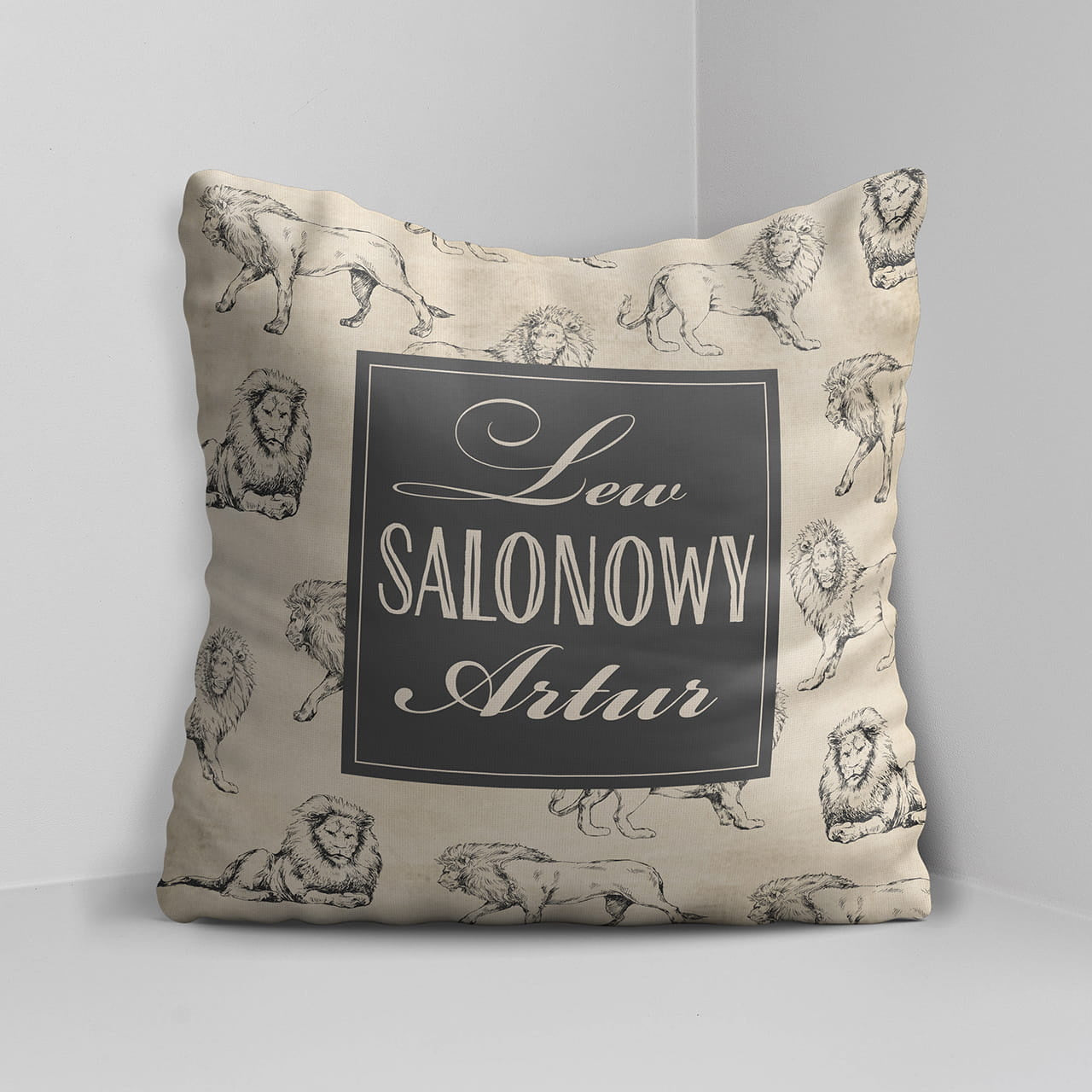 Personalizowana poduszka z lwem - poduszka z imieniem prezent dla niej