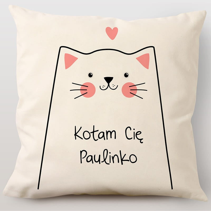 Poduszka dla niej z kotem - kotam Cię