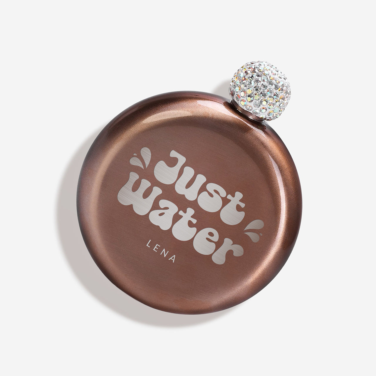 Damska piersiówka ze śmiesznym grawerem - just water