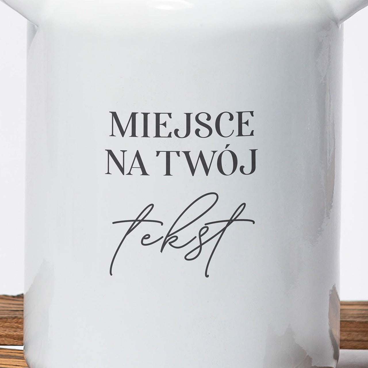 Dzbanek emaliowany w stylu retro - Twój tekst