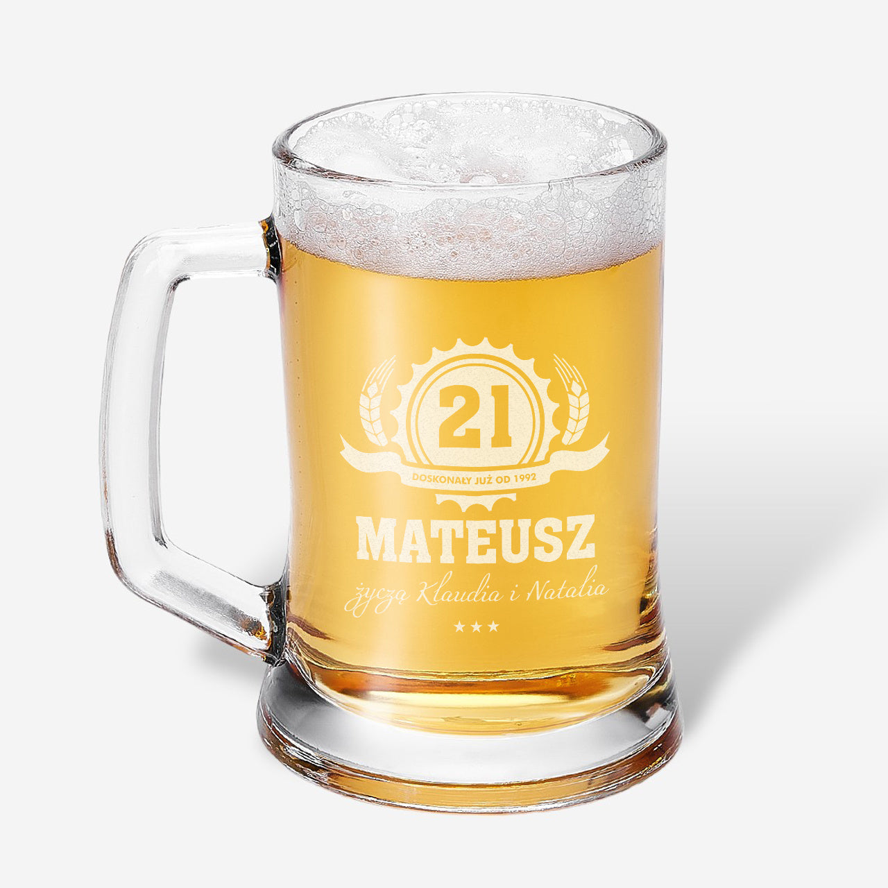 Personalizowany kufel do piwa - urodzinowy prezent dla mężczyzny prezent na urodziny dla mężczyzny kufel na piwo