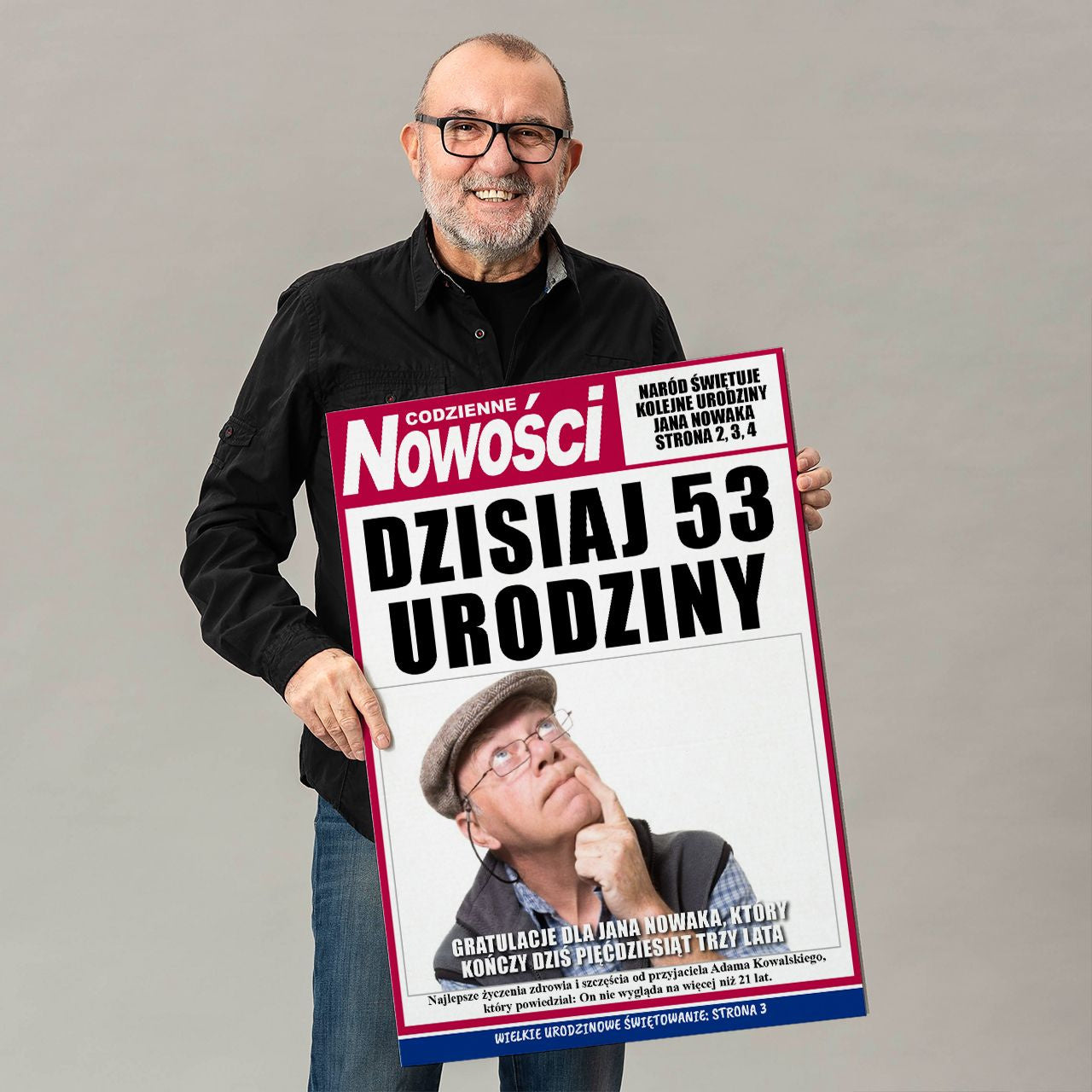 Duża kartka ze zdjęciem na urodziny xxl