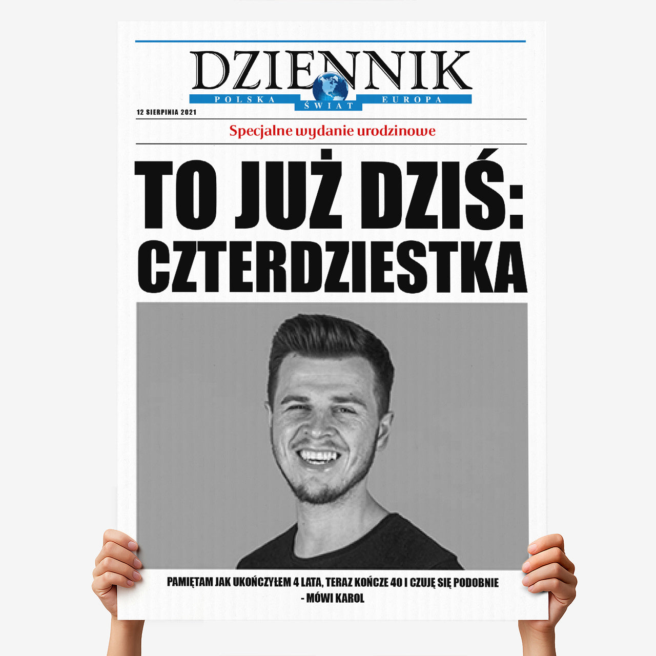 Kartka na 40 dla niego - To Już Dziś - kartka XXL prezent na 40 urodziny dla niego prezent dla czterdziestolatka