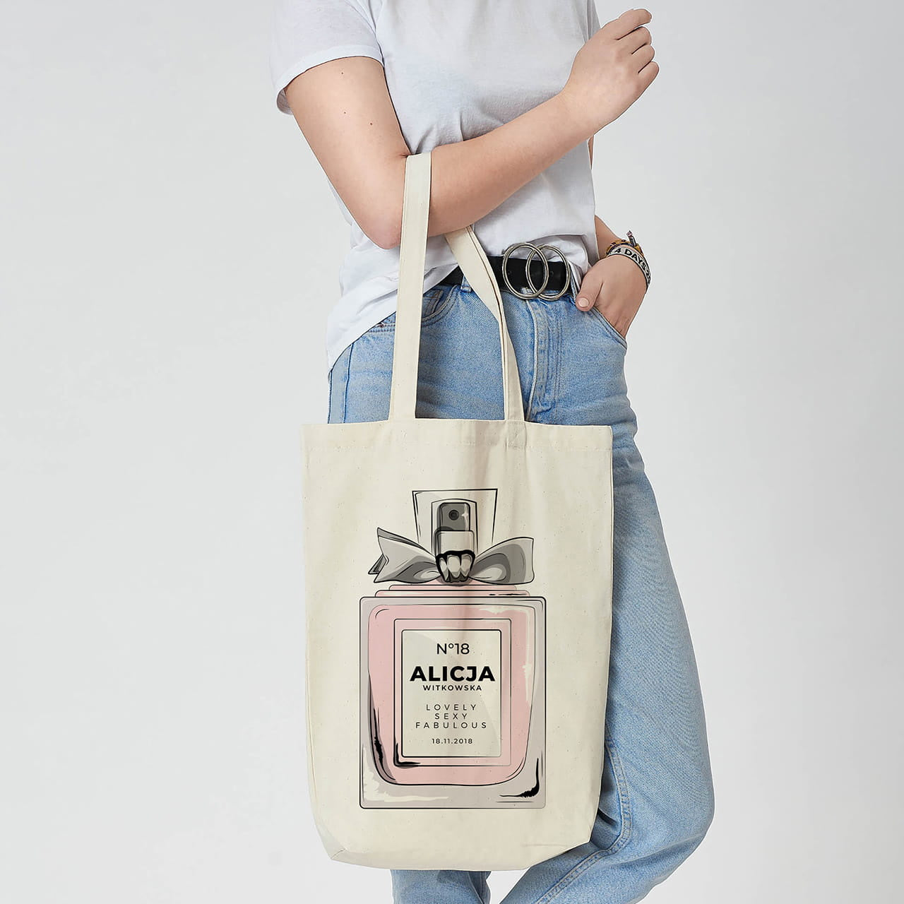 Bawełniana torba na urodziny dla siostry prezent dla siostry na urodziny torba personalizowana