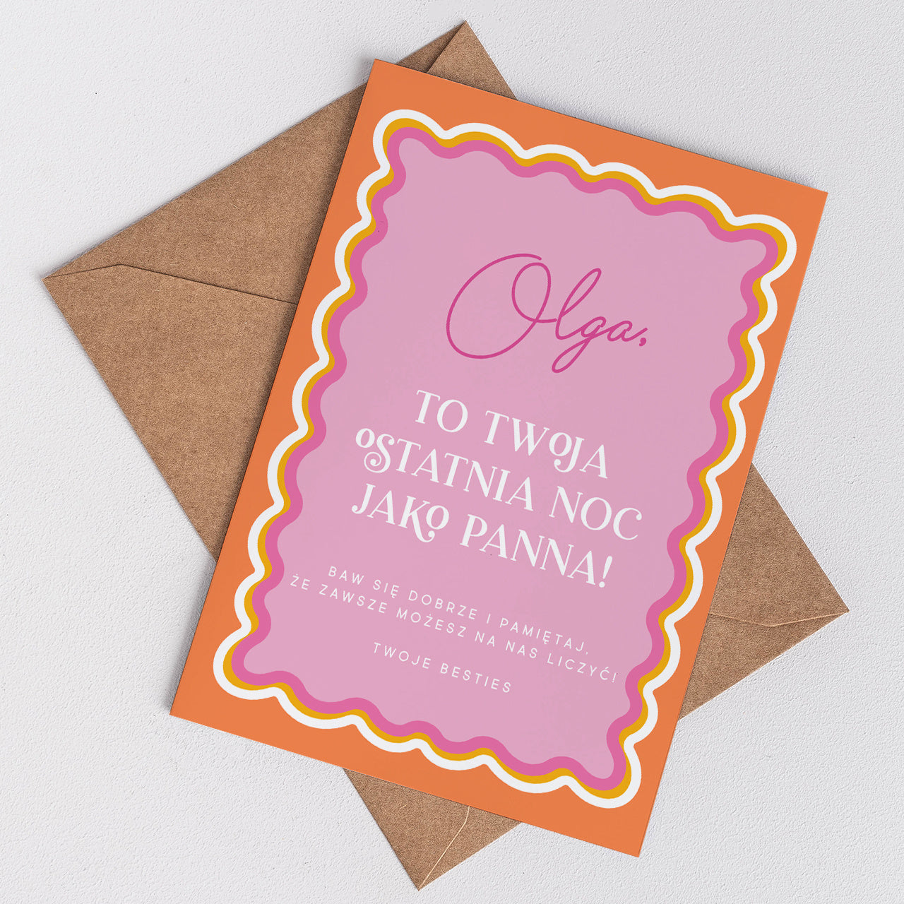 Personalizowana kartka dla przyjaciółki na Wieczór Panieński
