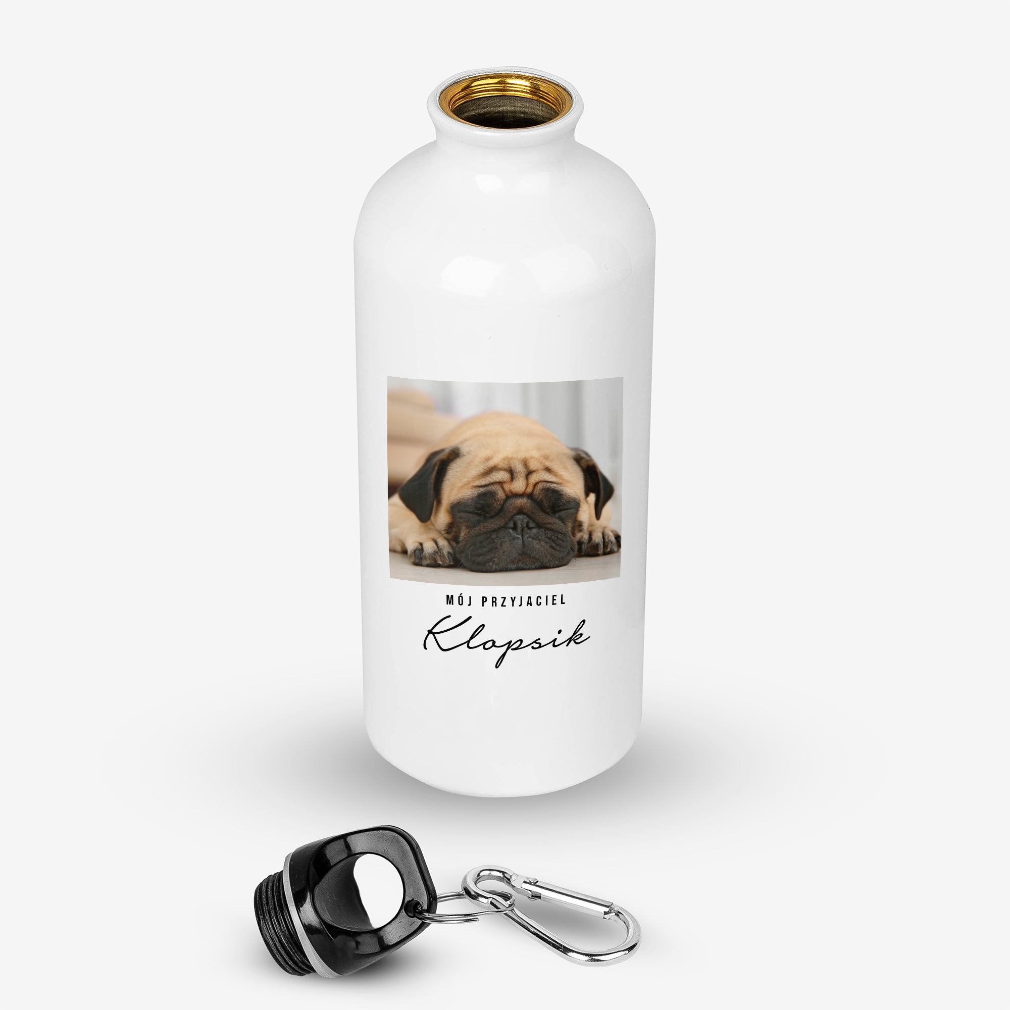 Personalizowany bidon ze zdjęciem - przyjaciel prezent dla psiarza bidon personalizowany prezent dla miłośnika psów
