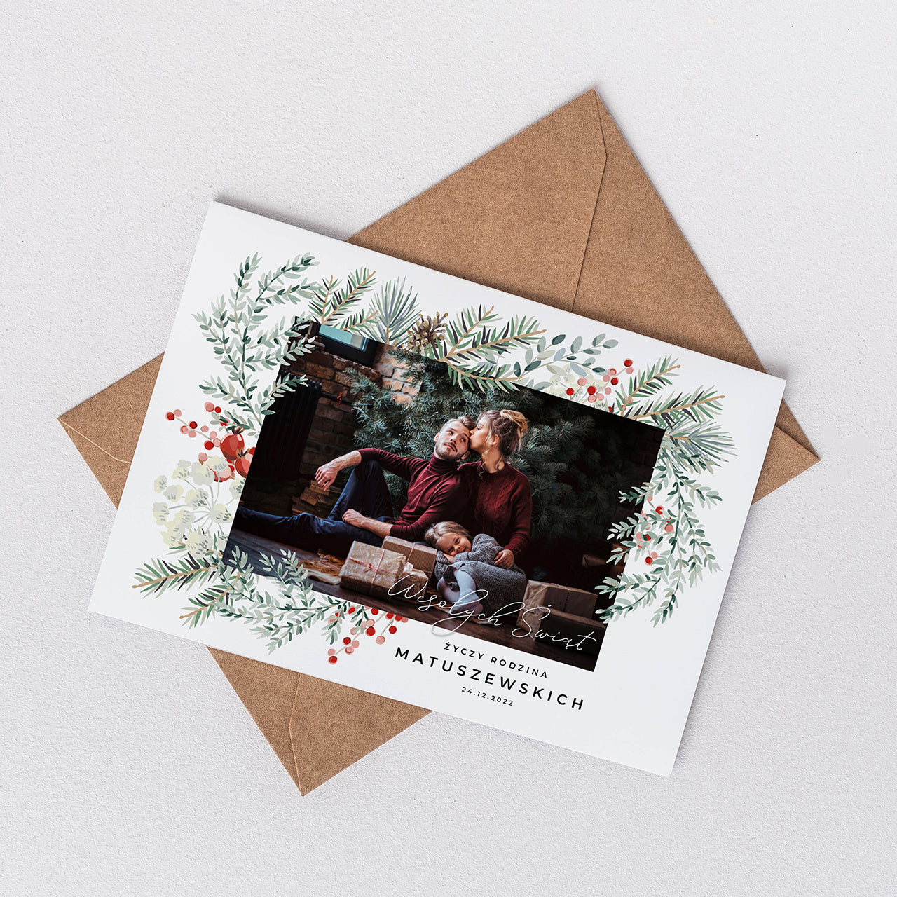 Kartki świąteczne ze zdjęciem - zestaw 5szt.