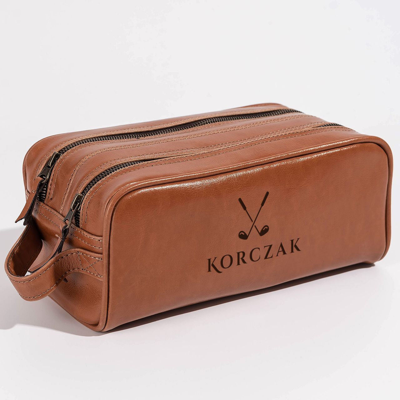 Personalizowana kosmetyczka skórzana - prezent dla fana golfa