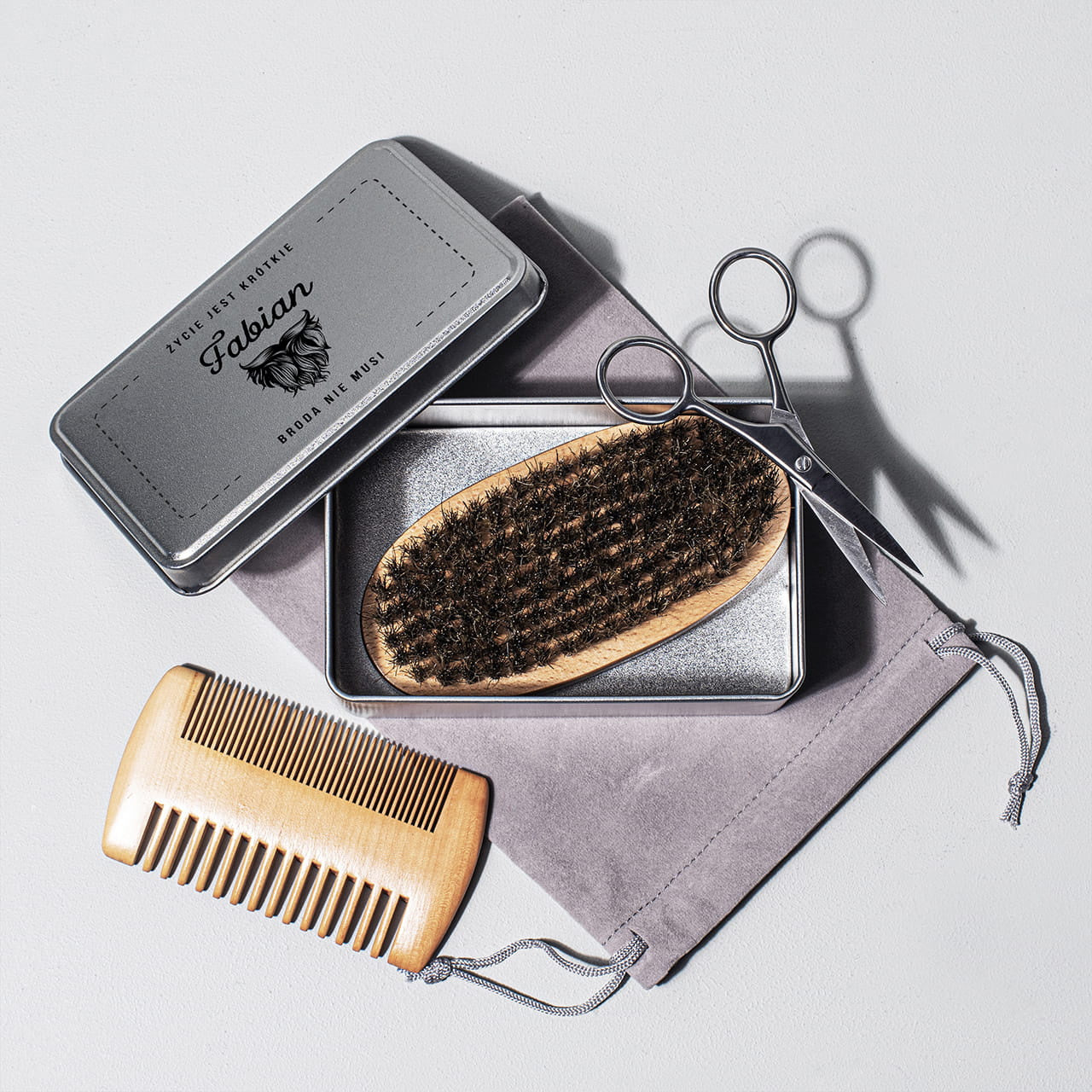 Zestaw akcesoriów do brody - prezent dla brodacza zestaw do pielęgnacji brody akcesoria do brody