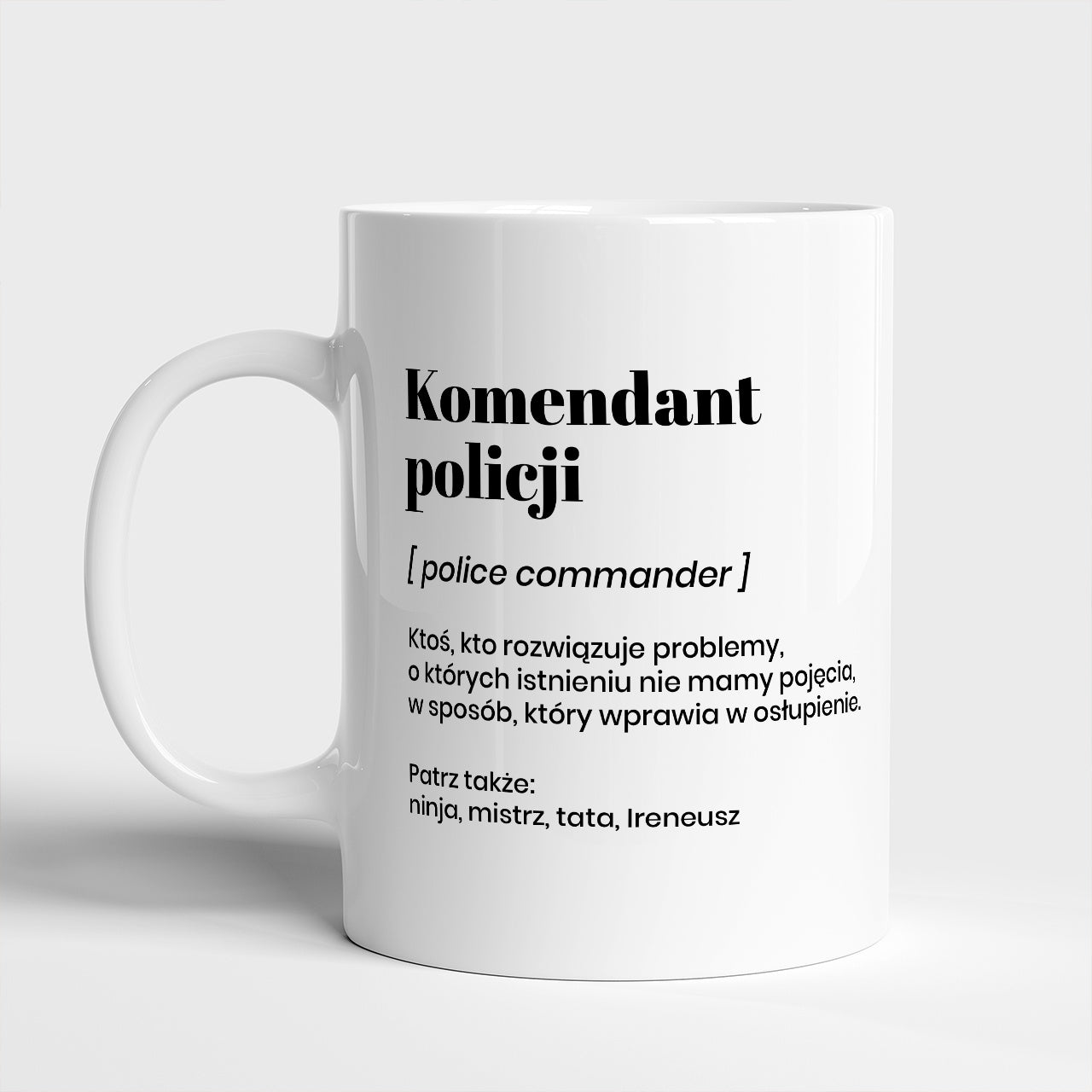 Personalizowany kubek dla komendanta policji
