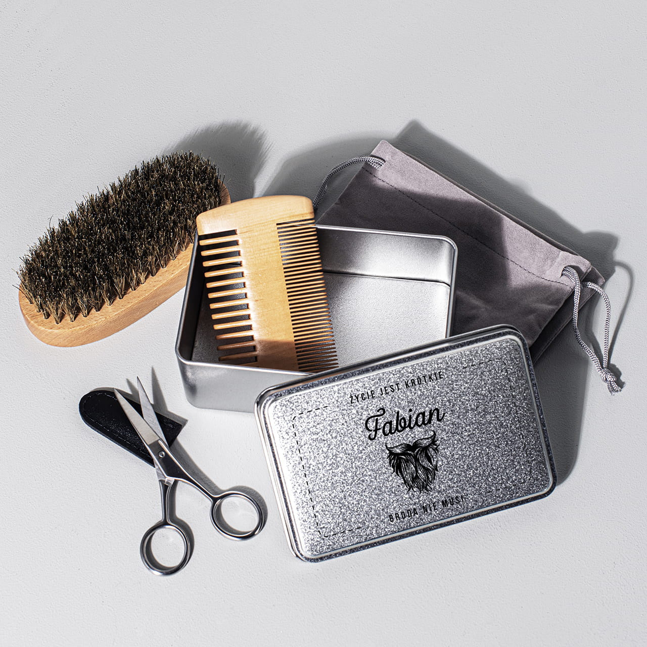 Zestaw akcesoriów do brody - prezent dla brodacza zestaw do pielęgnacji brody akcesoria do brody