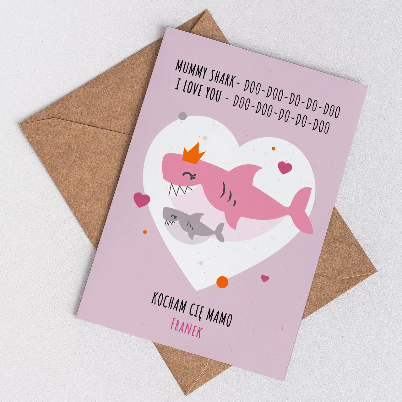 Kartka od dziecka dla mamy - Mummy Shark