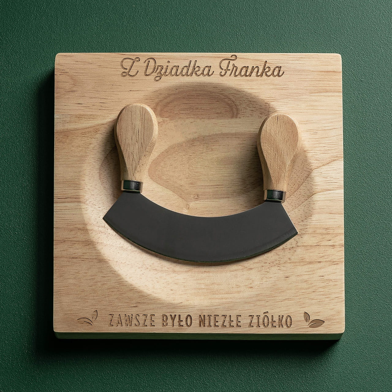 Grawerowany siekacz na prezent dla dziadka - niezłe ziółko prezent na dzień dziadka siekacz do ziół