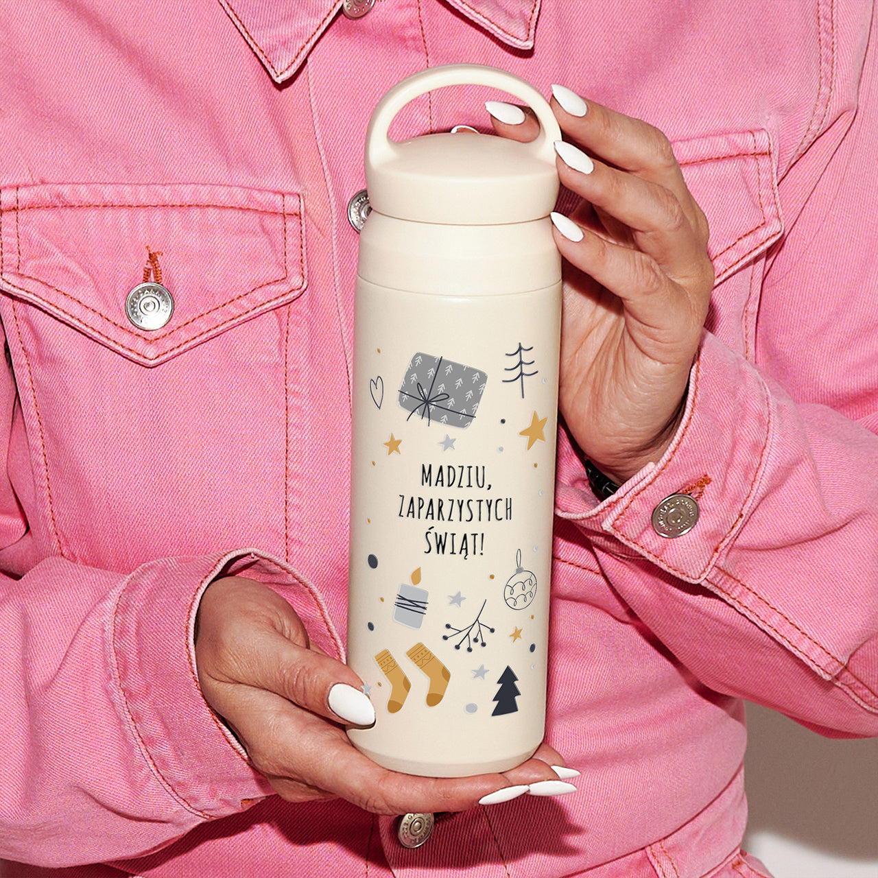  Personalizowany termos dla dziewczyny - prezent na święta  prezent dla niej prezent na święta dla niej 