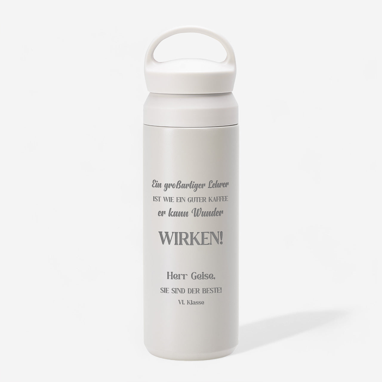 Personalisierte Thermoskanne- Geschenk für einen Klassenleher zum Schulabschluss