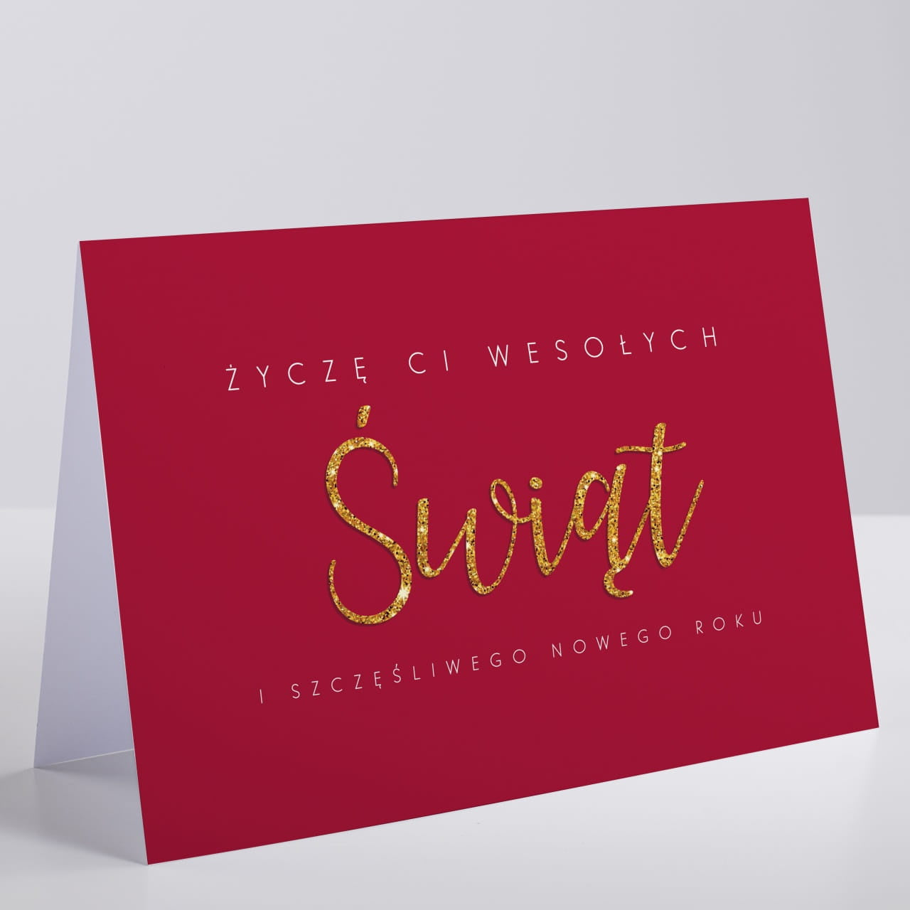 Elegancka kartka świąteczna personalizowana - Wesołych Świąt upominek świąteczny kartka na święta