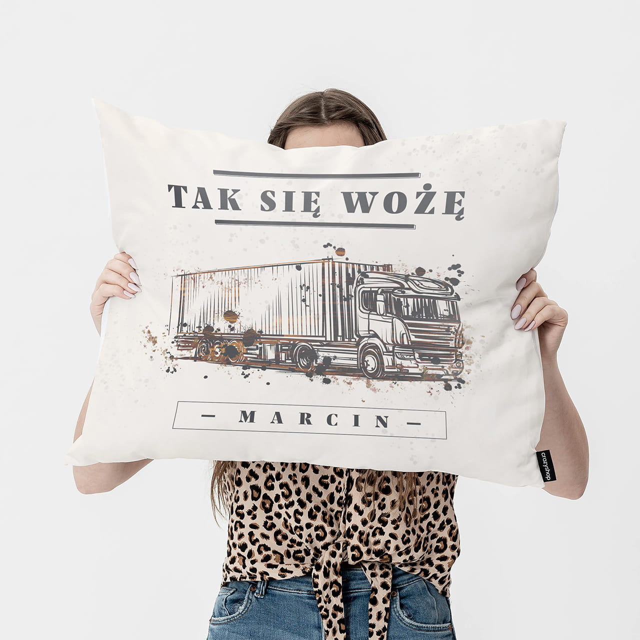 Personalizowana poduszka dla kierowcy ciężarówki poduszka personalizowana prezent dla kierowcy ciężarówki