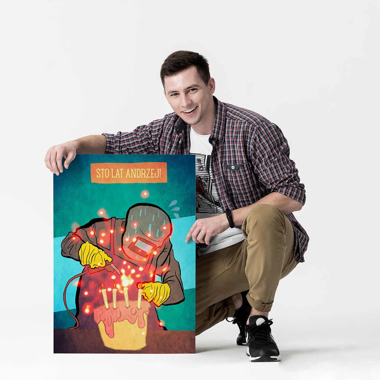 Personalizowana kartka xxl dla spawacza
