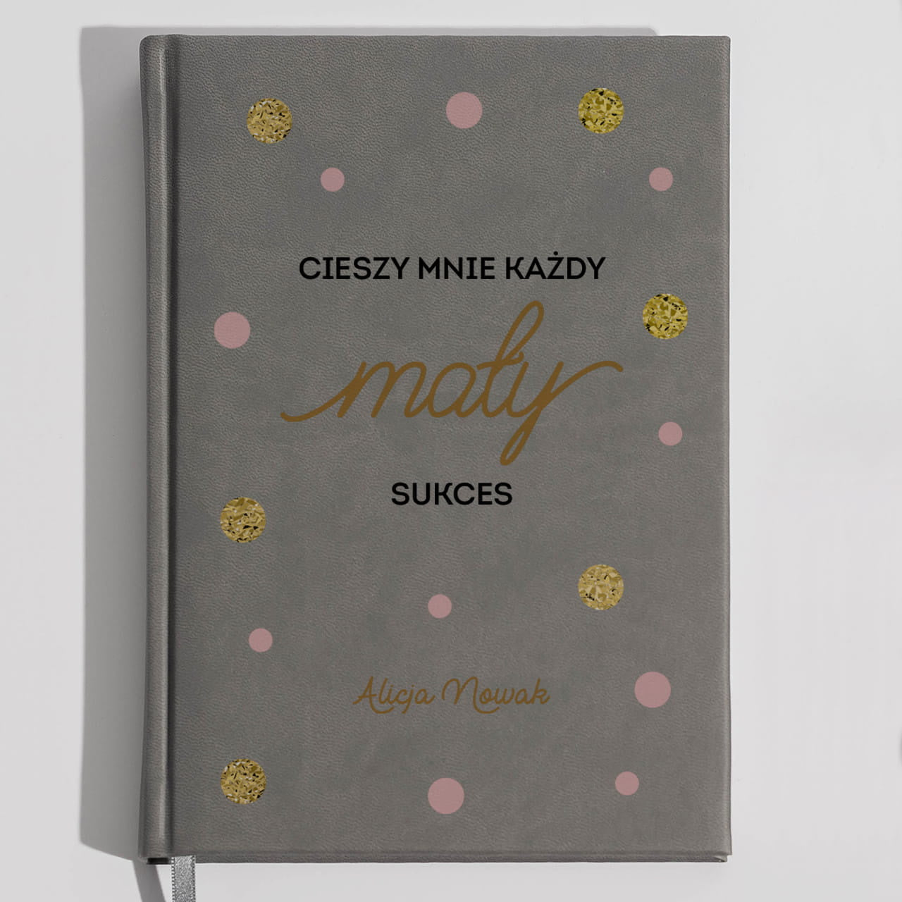 Szary planner książkowy prezent dla optymistki - Mały sukces
