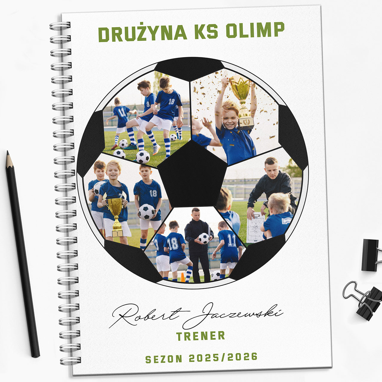Notes personalizowany ze zdjęciami - prezent dla trenera piłki nożnej