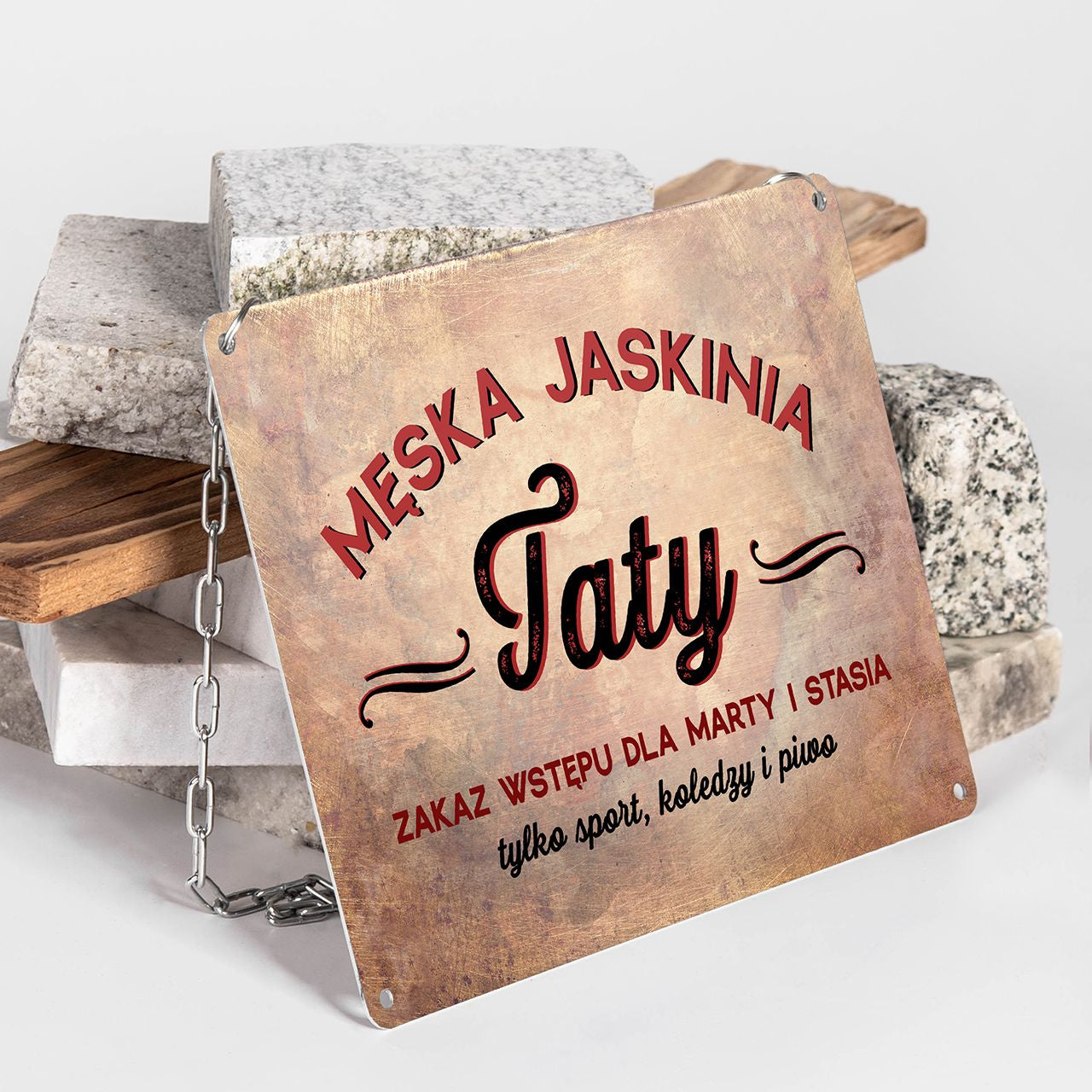 Tabliczka na prezent dla taty - męska jaskinia
