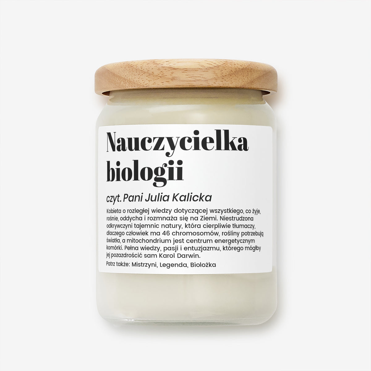 Świeca personalizowana dla nauczycielki - prezent dla nauczycielki biologii
