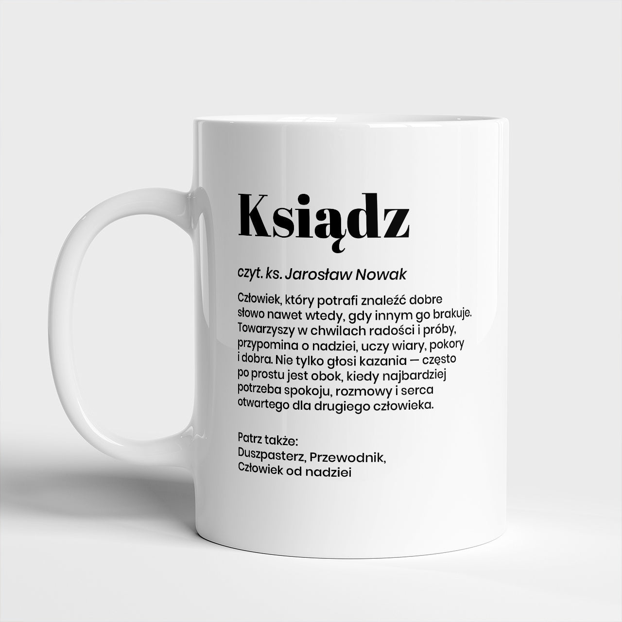 Kubek z nadrukiem dla księdza - definicja