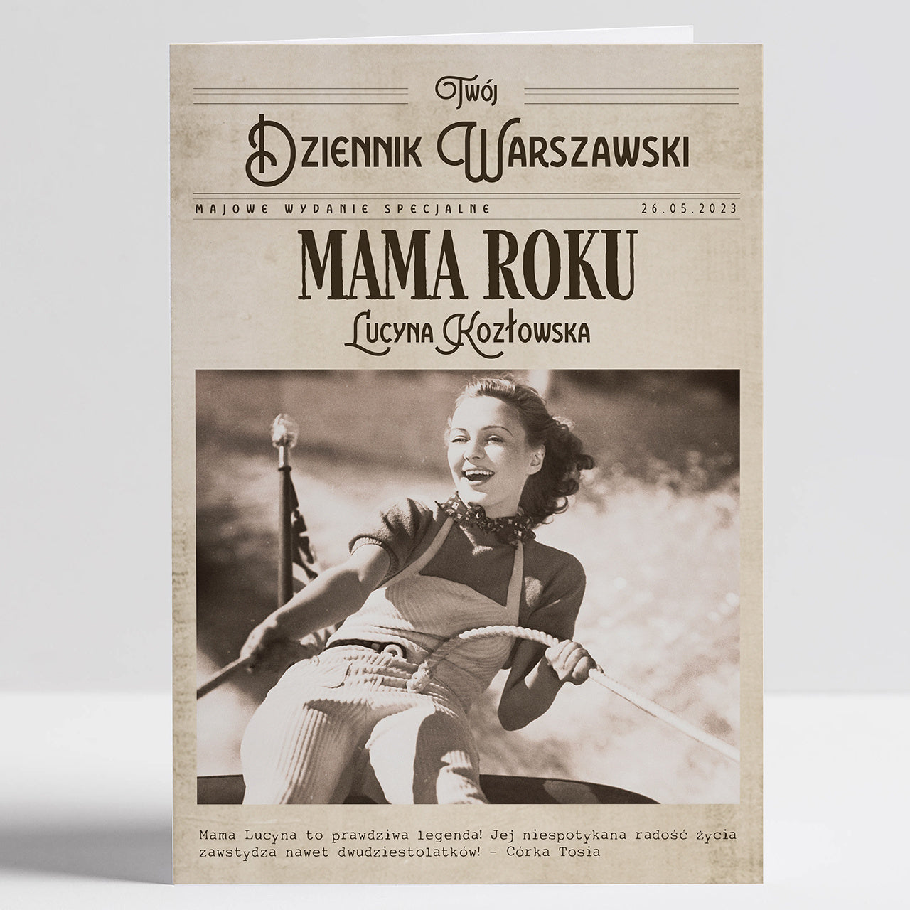 Kartka na Dzień Mamy A4 - Dziennik Mama Roku kartka personalizowana kartka dla mamy upominek dla mamy prezent dla mamy