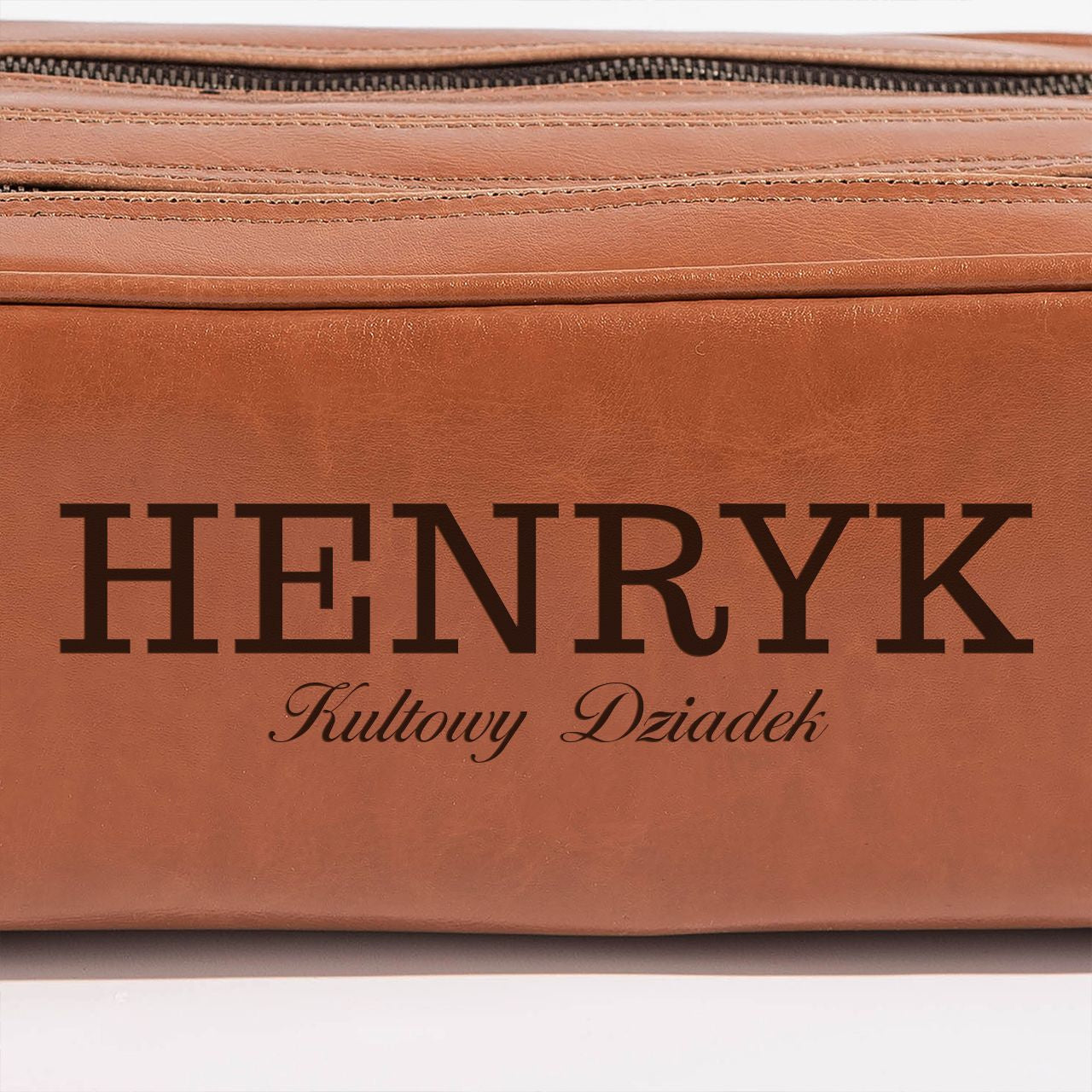 Kosmetyczka męska skórzana - Kultowy Dziadek - prezent na Dzień Dziadka prezent dla dziadka 