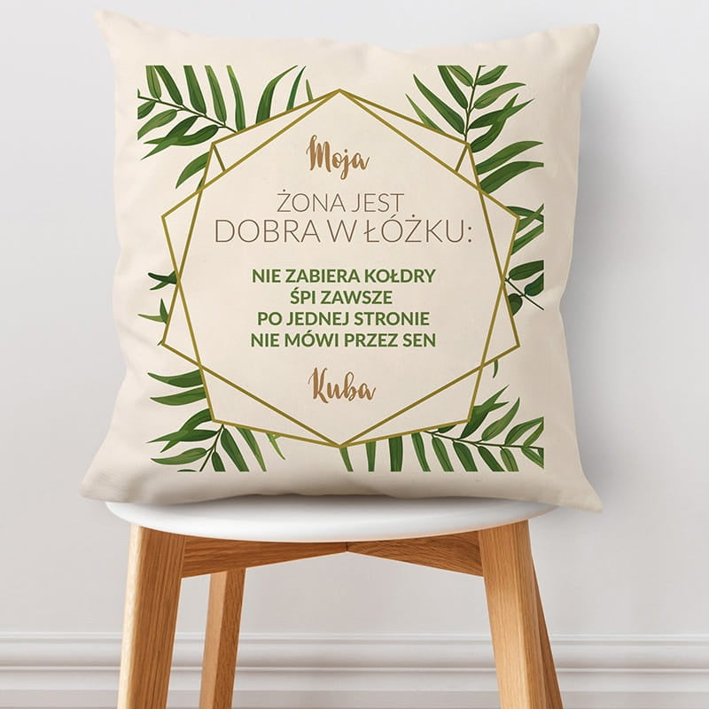 Poduszka z nadrukiem dla żony prezent dla żony poduszka z nadrukiem personalizowana poduszka prezent dla małżonki
