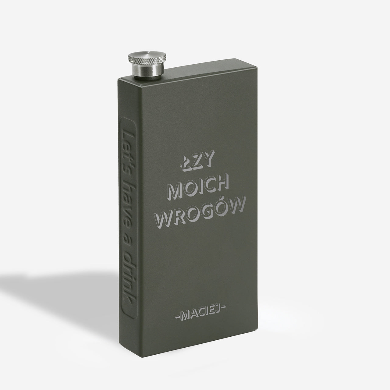 Grawerowana piersiówka na śmieszny prezent dla faceta - łzy moich wrogów