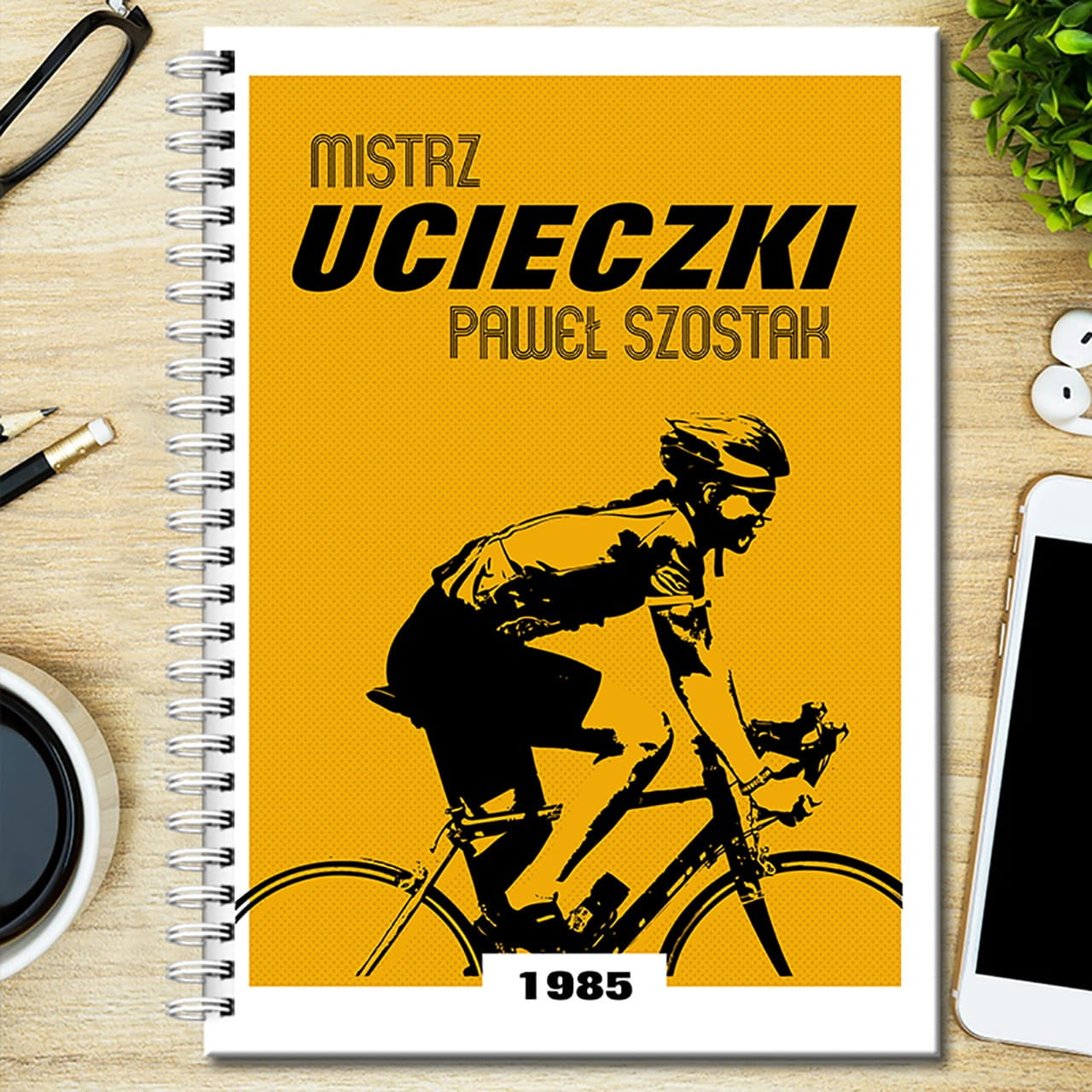 Personalizowany notatnik na prezent dla kolarza notatnik dla rowerzysty prezent dla fana kolarstwa