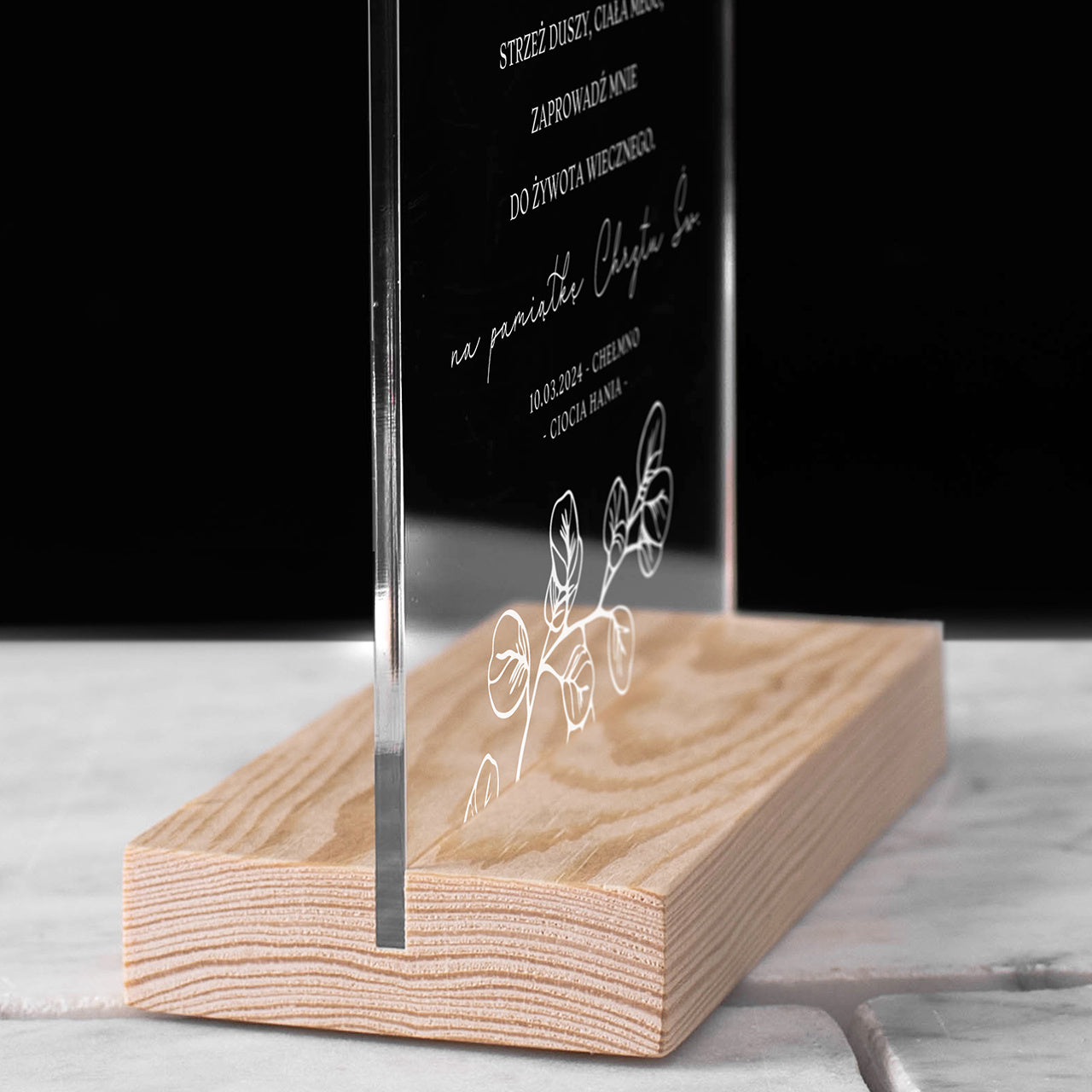 Statuetka z modlitwą - prezent na Chrzest statuetka personalizowana pamiątka chrztu świętego 