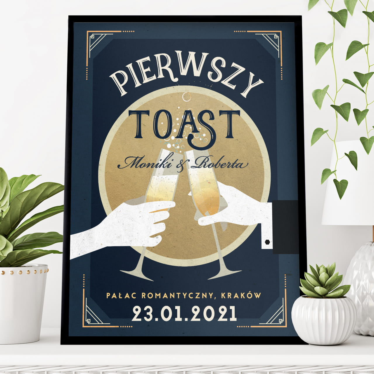 Ślubny plakat - toast dla młodej pary prezent na ślub prezent ślubny personalizowany plakat plakat na ślub