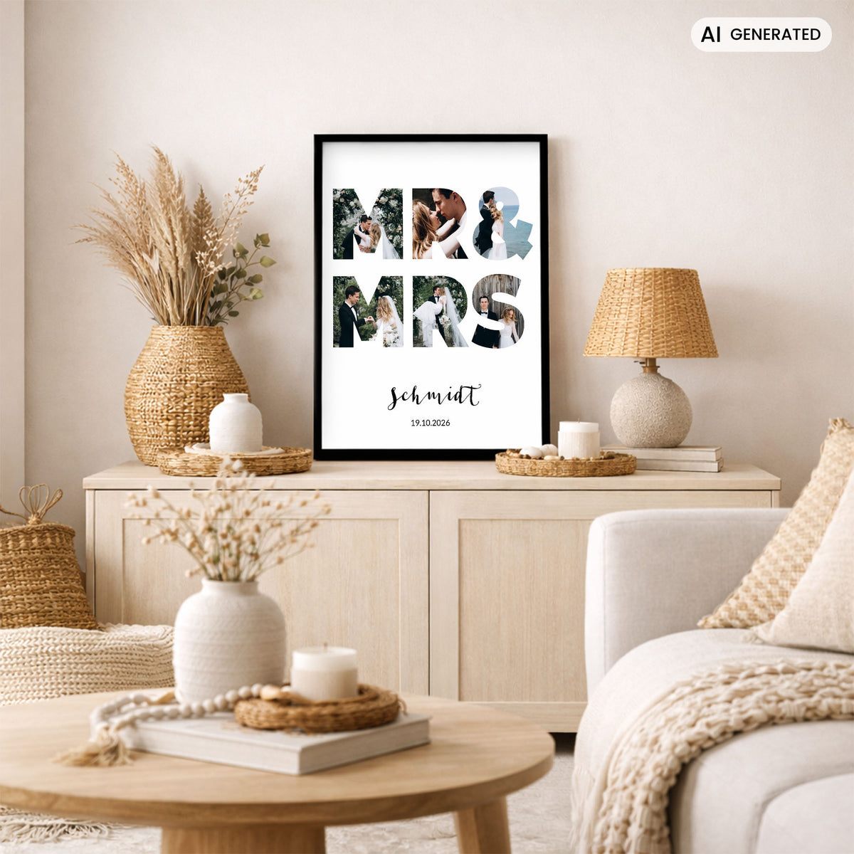 Personalisiertes Poster - GESCHENK ZUM ERSTEN HOCHZEITSTAG