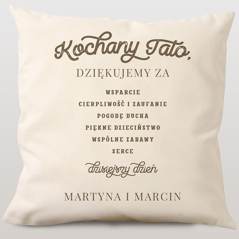 Personalizowana poduszka na podziękowanie dla taty poduszka na Dzień Taty prezent dla taty