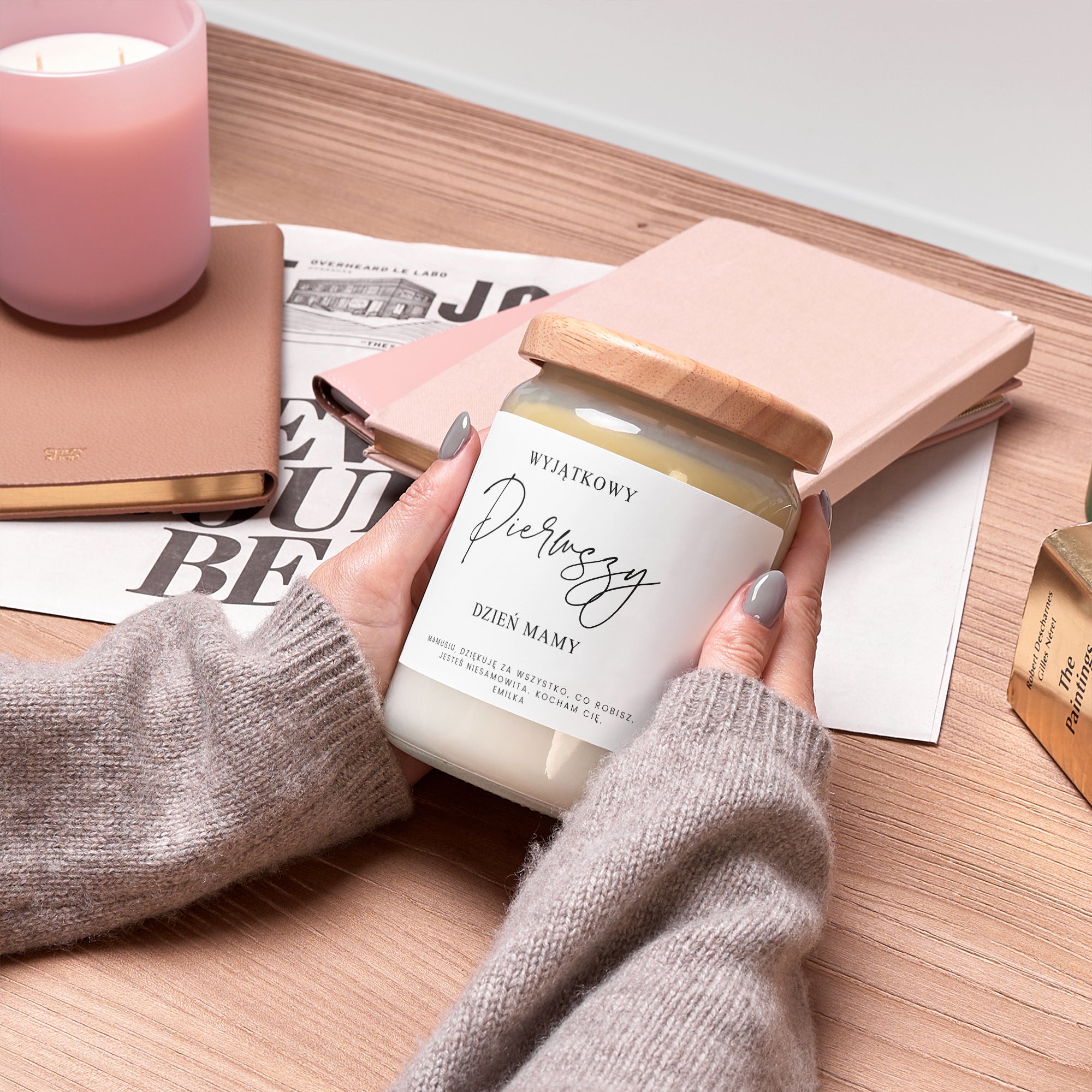 Personalizowana świeca - prezent na pierwszy dzień mamy świeczka personalizowane prezent dla mamy na Dzień Mamy
