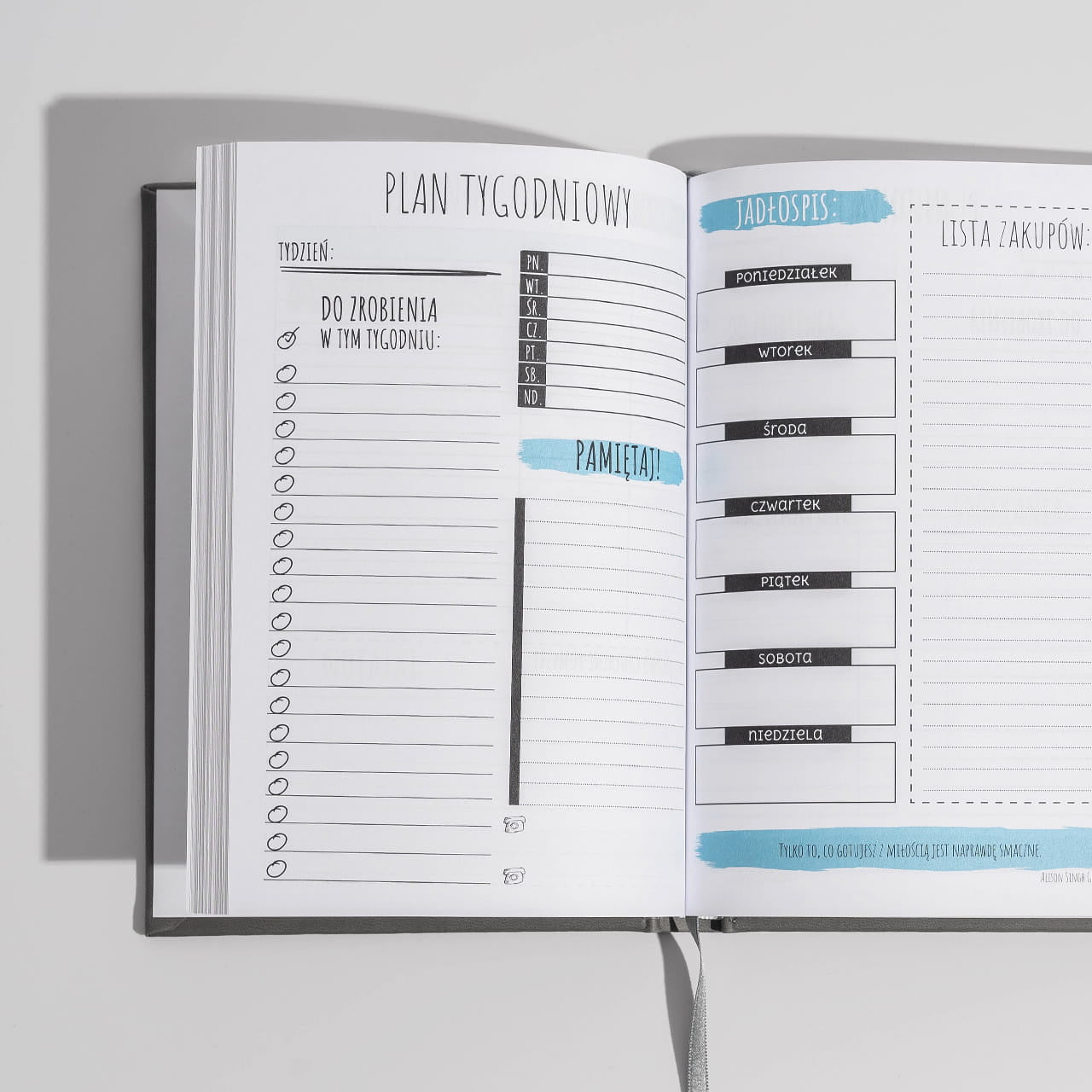 Szary planner dla przedszkolanki - praktyczny prezent personalizowany
