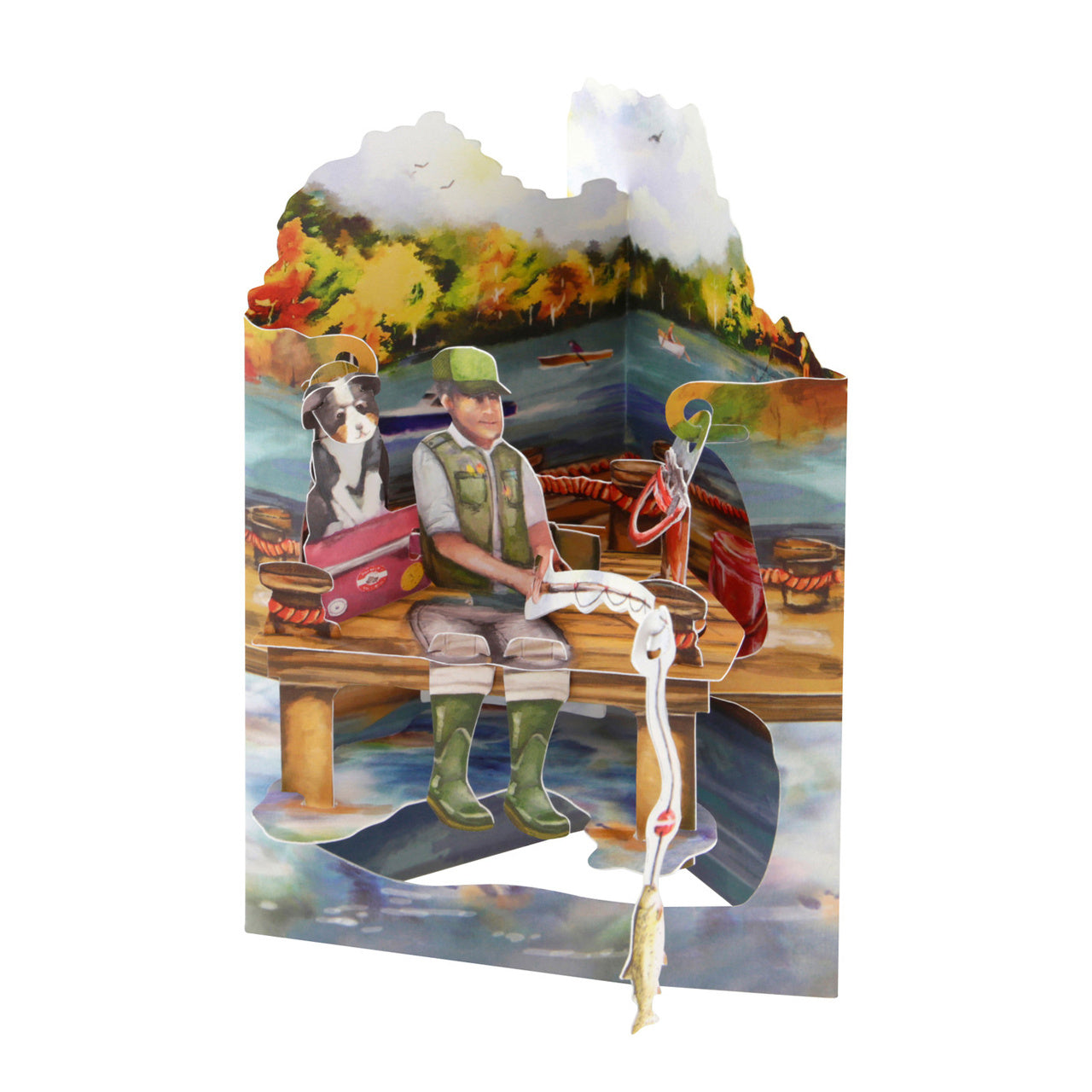 Oryginalna kartka dla wędkarza - Swing Cards kartka urodzinowa dla wędkarza upominek dla wędkarza