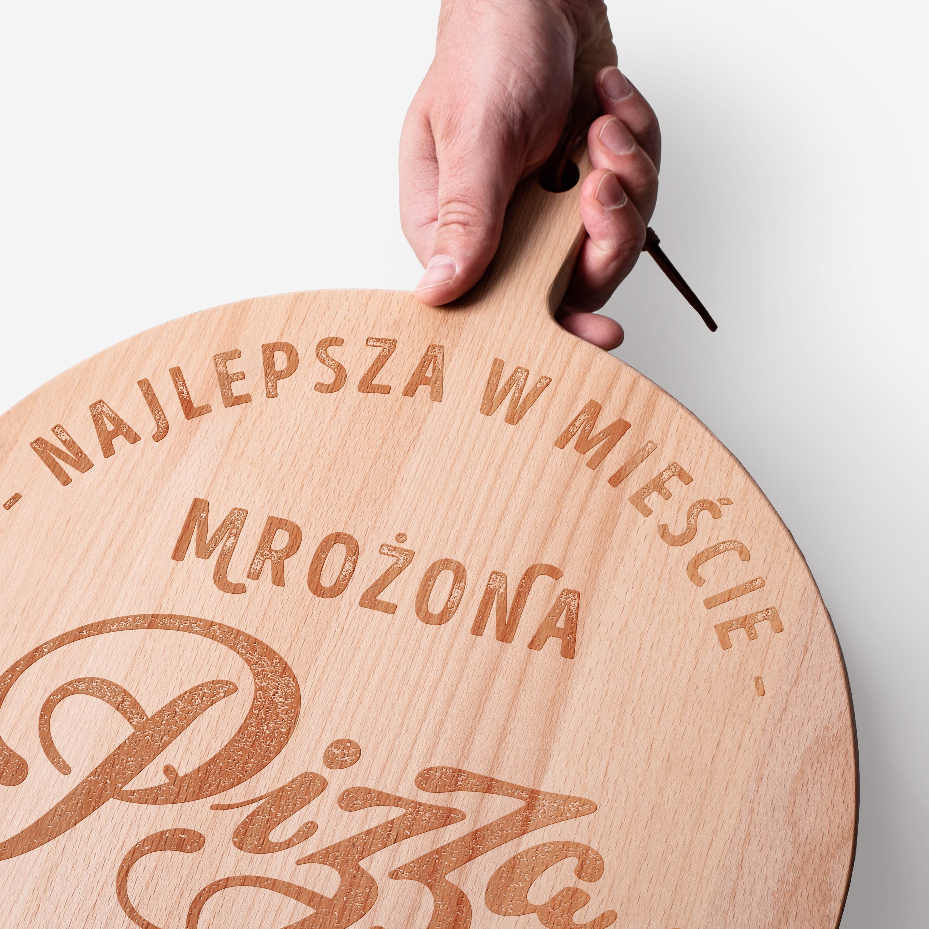 Grawerowana deska pod pizzeę - prezent na parapetówkę