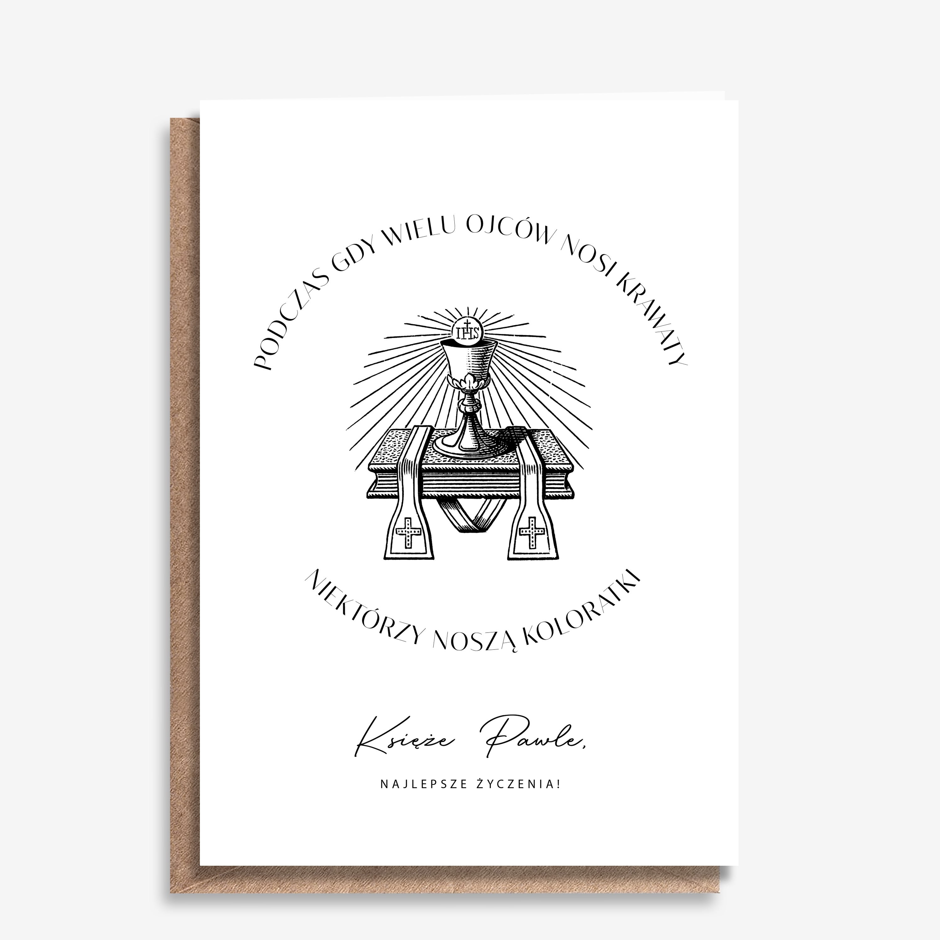 Personalizowana kartka dla księdza prezent dla księdza kartka z życzeniami personalizowana