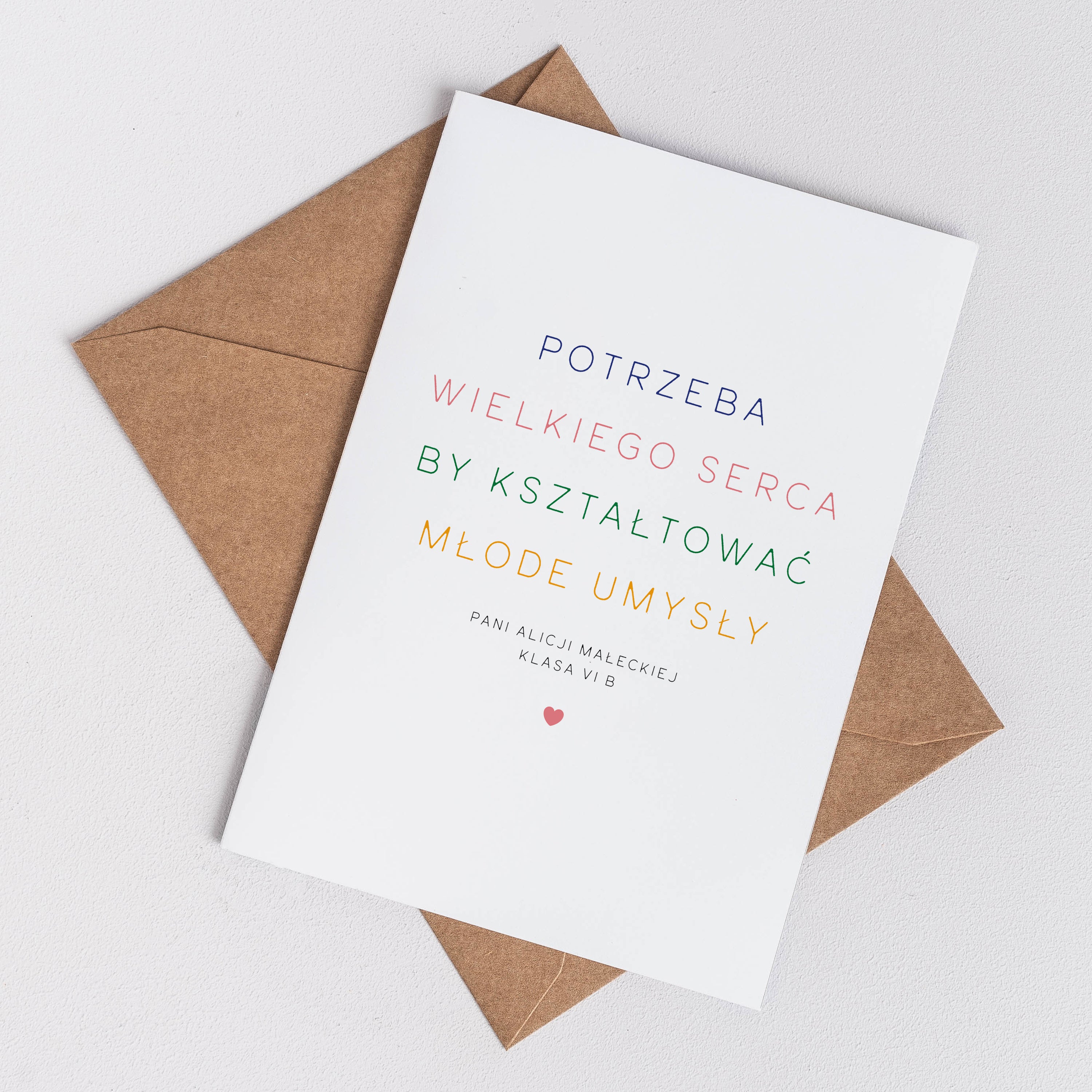 Kartka na Dzień Nauczyciela - Wielkie Serce kartka dla nauczyciela upominek na dzień nauczyciela
