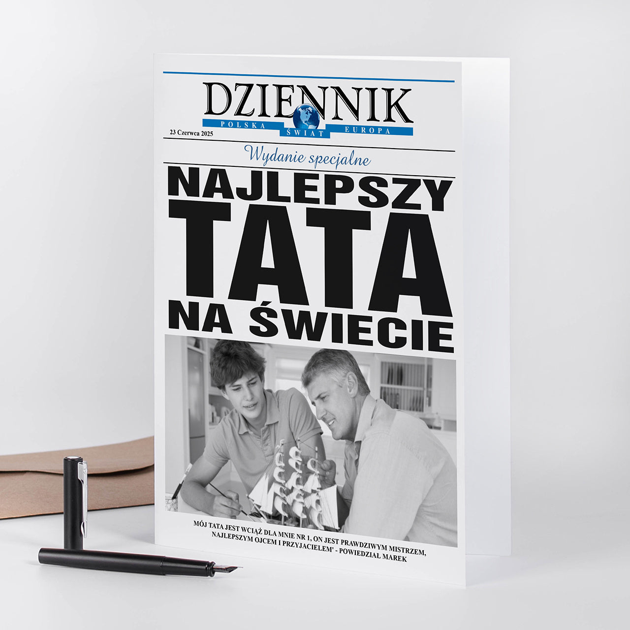 Kartka ze zdjęciem dla taty kartka dla taty prezent dla taty kartka na dzień taty