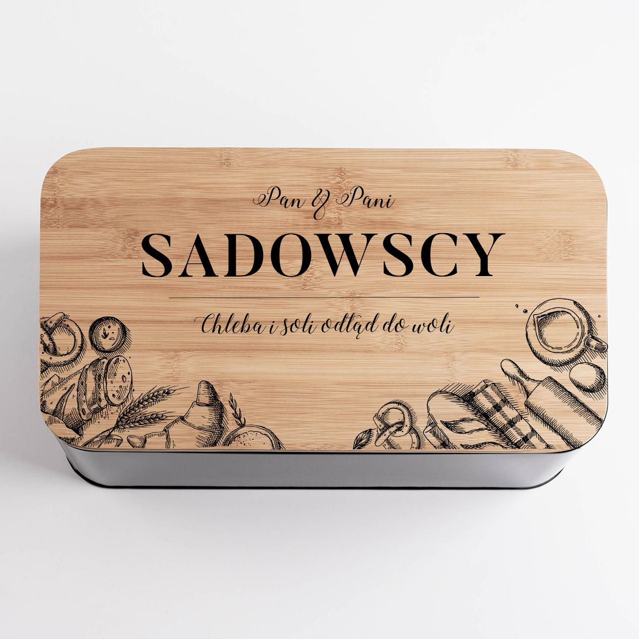 Personalizowany chlebak dla rodziny pojemnik na chleb pojemnik do chleba chlebak na pieczywo prezent dla rodziny