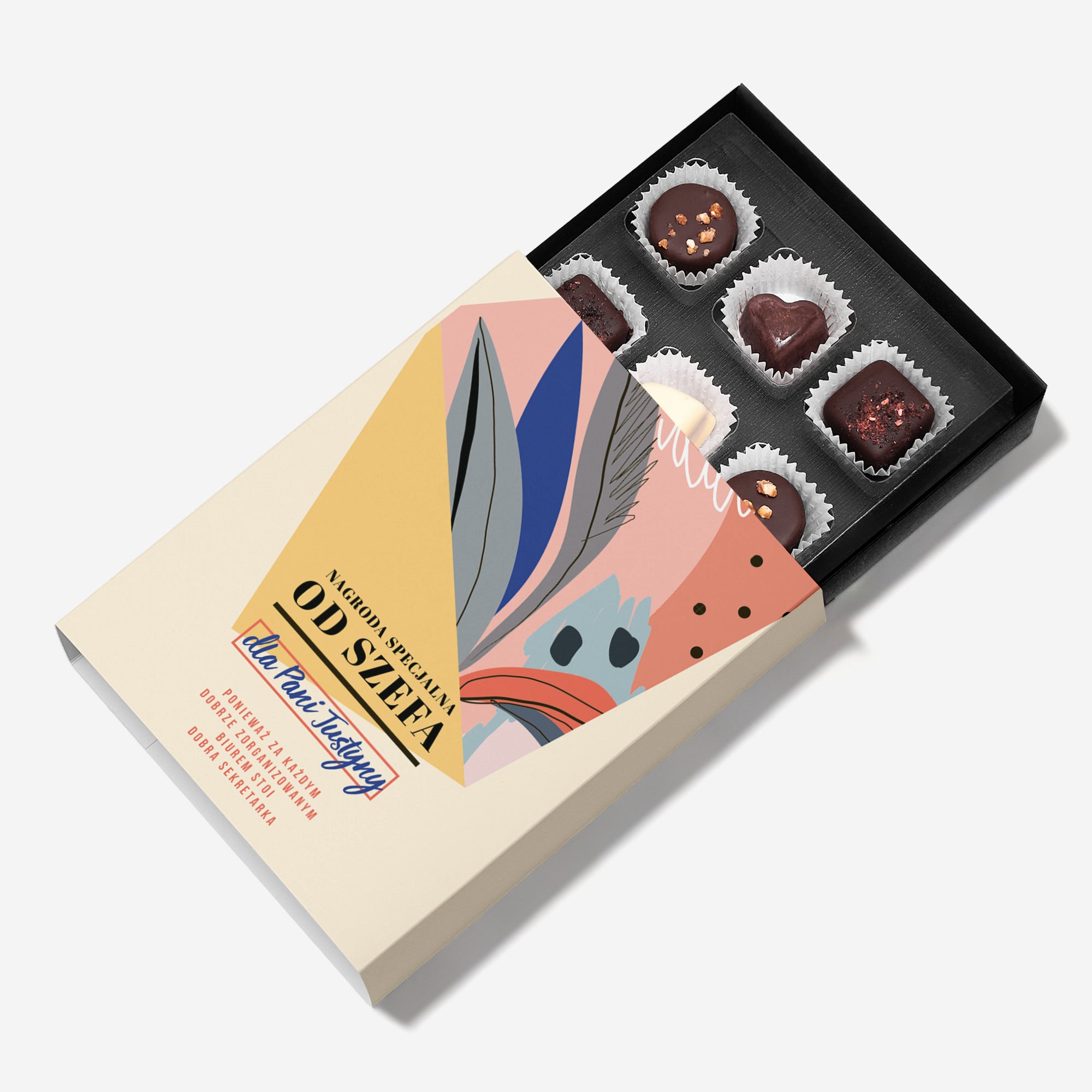 Personalizowane czekoladki dla sekretarki czekoladki belgijskie czekoladki personalizowane prezent dla sekretarki