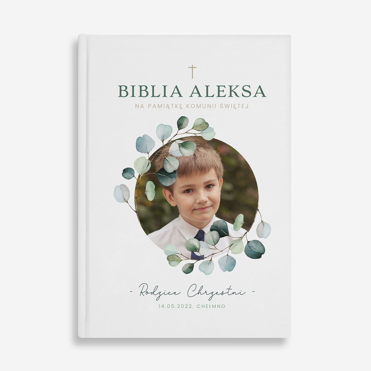 Biblia ze zdjęciem na pamiątkę Komunii Świętej biblia na Komunię dla chłopca prezent na Komunię dla chłopca